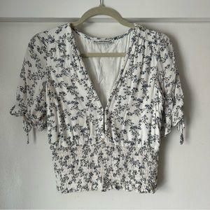Floral smocked waist Abercrombie blouse